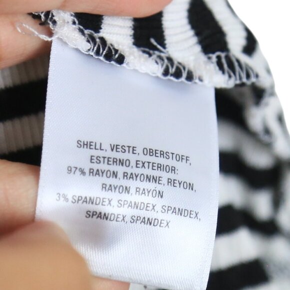 Anthropologie Pure + Good Striped Tank Top Mock Neck Casual Sleeveless Sz Medium - Picture 5 of 6